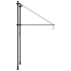 Auvent rétractable crème 100x150 m tissu et acier 