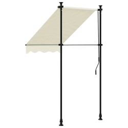 Auvent rétractable crème 100x150 m tissu et acier 