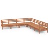 Salon de jardin 7 pcs Bois de pin massif Marron miel 