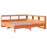 Lit bibliothèque sans matelas cire marron 180x200 cm pin massif 