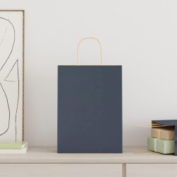 Sacs en papier 50 pcs avec poignées bleu 26x12x35 cm 