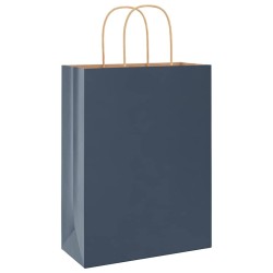 Sacs en papier 50 pcs avec poignées bleu 26x12x35 cm 