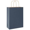 Sacs en papier 50 pcs avec poignées bleu 26x12x35 cm 