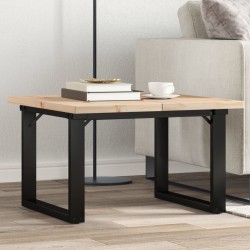 Table basse cadre en O 60x60x40,5cm bois de pin massif et acier 