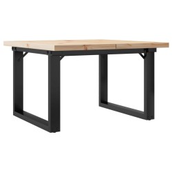 Table basse cadre en O 60x60x40,5cm bois de pin massif et acier 
