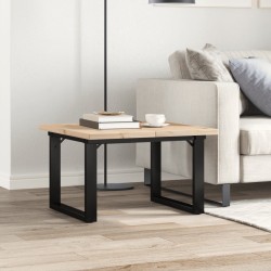 Table basse cadre en O 60x60x40,5cm bois de pin massif et acier 