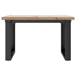 Table basse cadre en O 60x60x40,5cm bois de pin massif et acier 