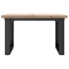 Table basse cadre en O 60x60x40,5cm bois de pin massif et acier 