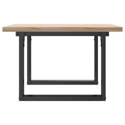 Table basse cadre en O 60x60x40,5cm bois de pin massif et acier 