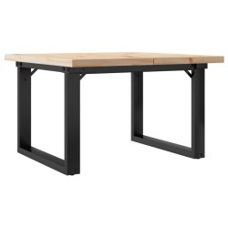 Table basse cadre en O 60x60x40,5cm bois de pin massif et acier 