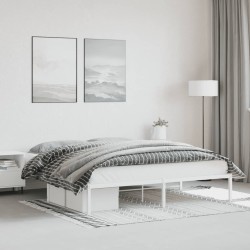 Cadre de lit métal sans matelas blanc 180x200 cm 