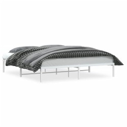 Cadre de lit métal sans matelas blanc 180x200 cm 
