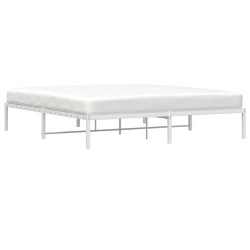 Cadre de lit métal sans matelas blanc 180x200 cm 