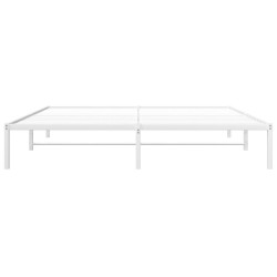 Cadre de lit métal sans matelas blanc 180x200 cm 