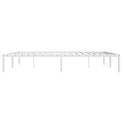 Cadre de lit métal sans matelas blanc 180x200 cm 