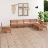 Salon de jardin 7 pcs Bois de pin massif Marron miel 