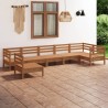 Salon de jardin 7 pcs Bois de pin massif Marron miel 