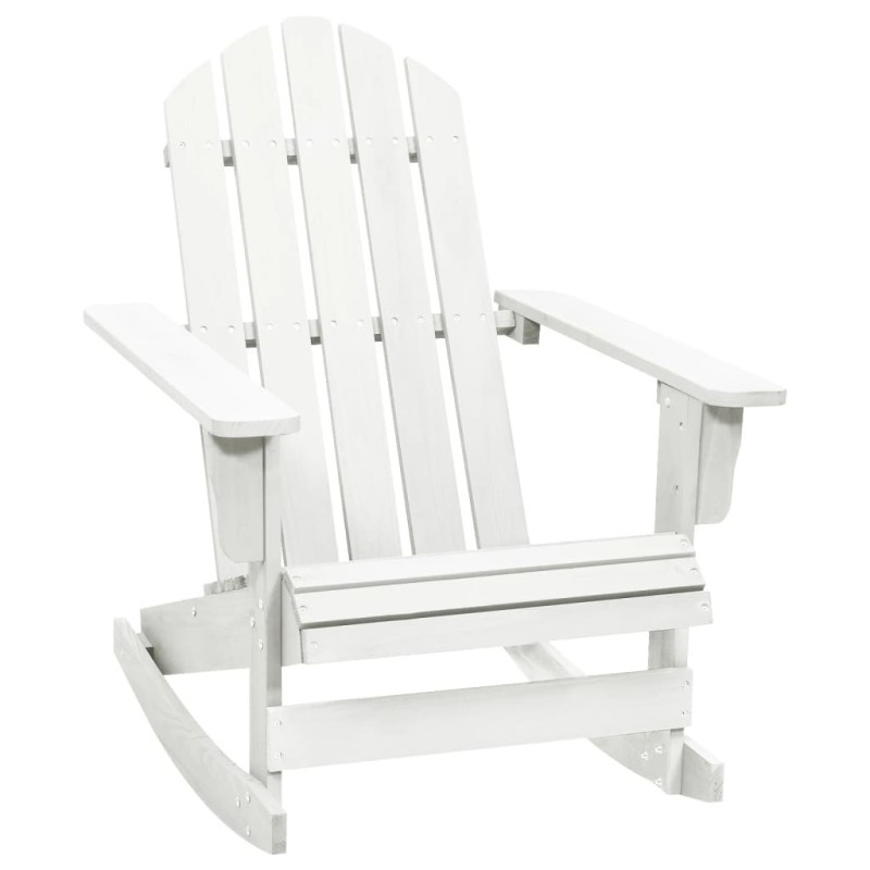 Chaise à bascule de jardin Bois Blanc Chaise à bascule de jardin Bois Blanc