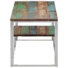 Table basse argenté acier inoxydable/bois massif récupération 