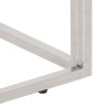 Table basse argenté acier inoxydable/bois massif récupération 