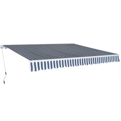 Auvent pliable manuel 400 cm Bleu/blanc 