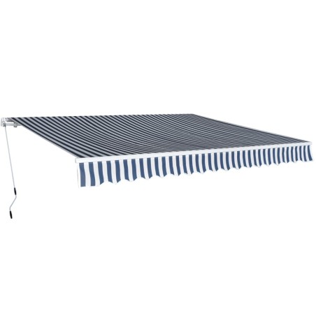Auvent pliable manuel 400 cm Bleu/blanc 