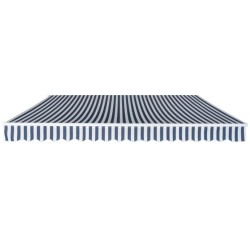 Auvent pliable manuel 400 cm Bleu/blanc 