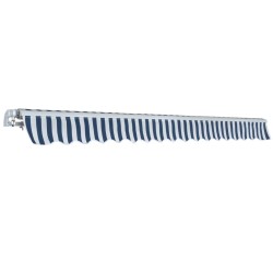 Auvent pliable manuel 400 cm Bleu/blanc 