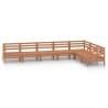 Salon de jardin 7 pcs Bois de pin massif Marron miel 