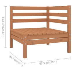 Salon de jardin 7 pcs Bois de pin massif Marron miel 