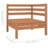 Salon de jardin 7 pcs Bois de pin massif Marron miel 