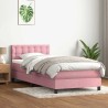 Sommier à lattes de lit avec matelas rose 100x210 cm velours 