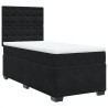 Sommier à lattes de lit avec matelas Noir 100x200 cm Velours 