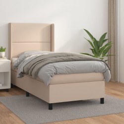 Sommier à lattes de lit avec matelas Cappuccino 90x190 cm 