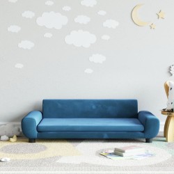 Canapé pour enfants bleu 100x54x33 cm velours 