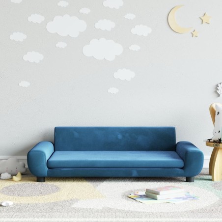 Canapé pour enfants bleu 100x54x33 cm velours 