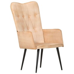 Chaise à oreilles Crème Toile 