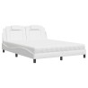 Lit avec matelas blanc 160x200 cm similicuir 
