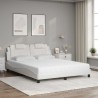 Lit avec matelas blanc 160x200 cm similicuir 