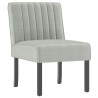 Fauteuil sans accoudoirs gris clair velours 