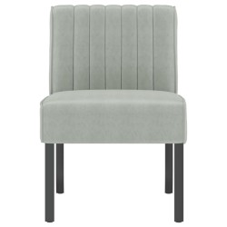 Fauteuil sans accoudoirs gris clair velours 