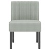 Fauteuil sans accoudoirs gris clair velours 