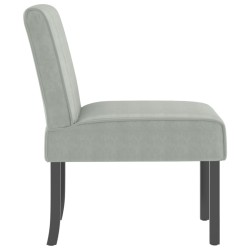 Fauteuil sans accoudoirs gris clair velours 