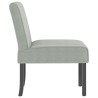 Fauteuil sans accoudoirs gris clair velours 