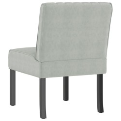 Fauteuil sans accoudoirs gris clair velours 