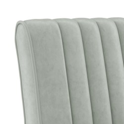 Fauteuil sans accoudoirs gris clair velours 