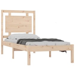 Cadre de lit sans matelas 75x190 cm bois massif 