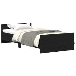 Cadre de lit sans matelas chêne noir 75x190 cm bois ingénierie 