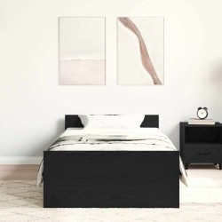 Cadre de lit sans matelas chêne noir 75x190 cm bois ingénierie 
