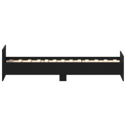 Cadre de lit sans matelas chêne noir 75x190 cm bois ingénierie 